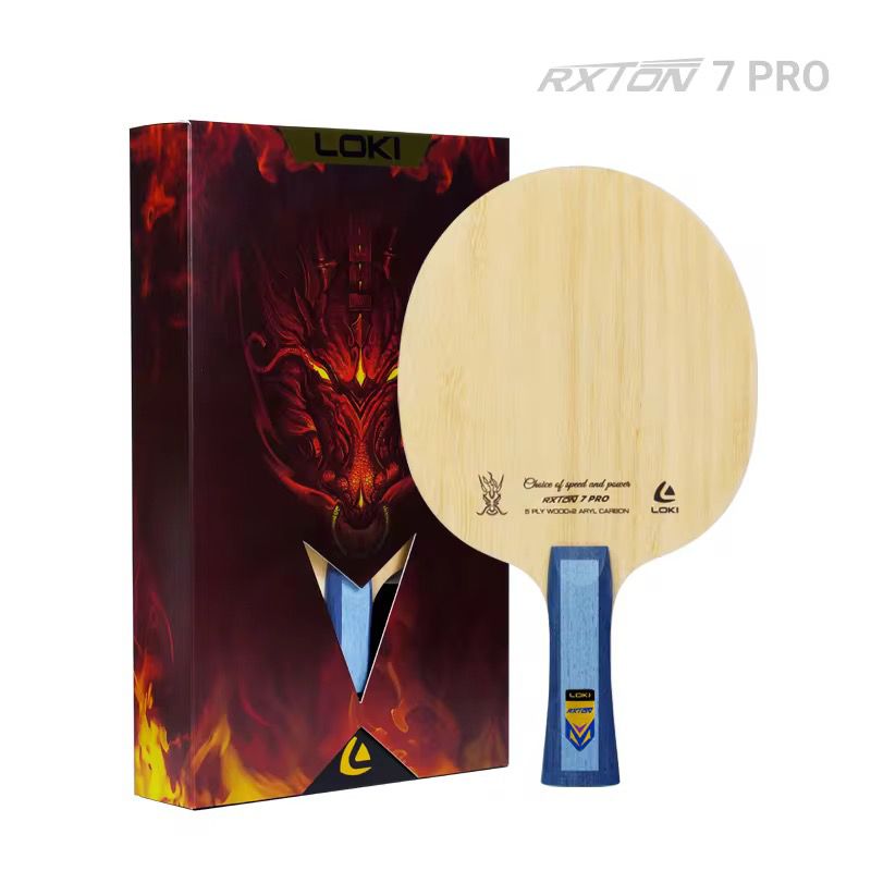 LOKI Rxton 7 Pro | 5-ply wood + 2 layers of basalt carbon| Professional Table Tennis Blade