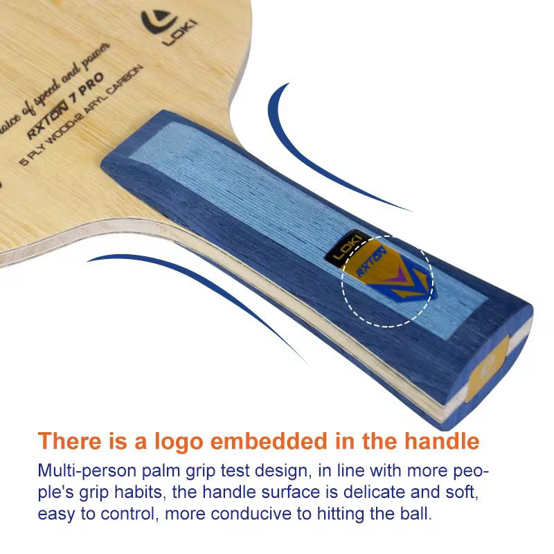 LOKI Rxton 7 Pro | 5-ply wood + 2 layers of basalt carbon| Professional Table Tennis Blade