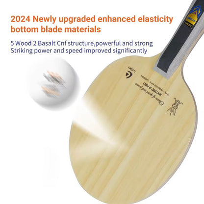 LOKI Rxton 9 Pro Table Tennis Blade – 5 Wood + 2 Basalt Carbon | Speed & Power for Advanced Players