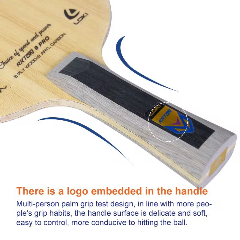 LOKI Rxton 9 Pro Table Tennis Blade – 5 Wood + 2 Basalt Carbon | Speed & Power for Advanced Players