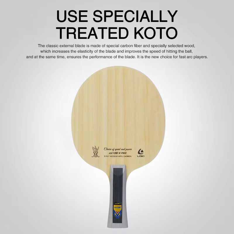 LOKI Rxton 9 Pro Table Tennis Blade – 5 Wood + 2 Basalt Carbon | Speed & Power for Advanced Players