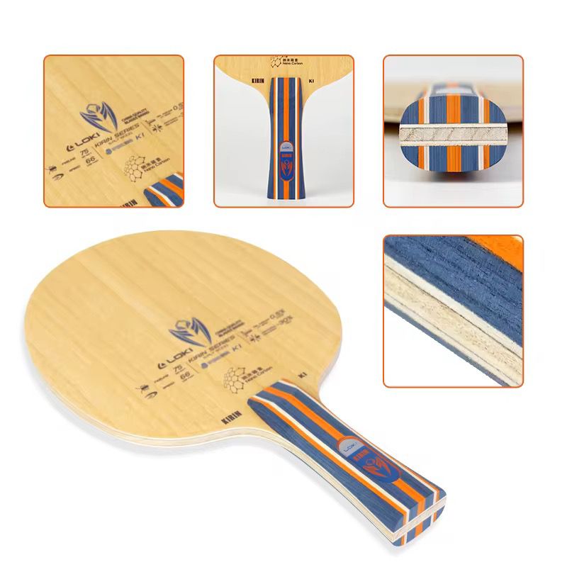 Loki Kirin K1 Carbon Table Tennis Blade -Best-Selling Upgrade from Ready-Made Rackets, 5-Ply Wood with Nano Carbon, 81.4g, Professional Series