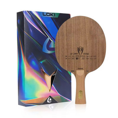 Loki Kirin K11 Walnut Carbon Power Blade – 5 Ply Wood + 2 Carbon Offensive Table Tennis Blade