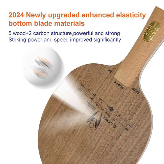 Loki Kirin K11 Walnut Carbon Power Blade – 5 Ply Wood + 2 Carbon Offensive Table Tennis Blade