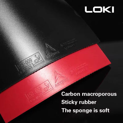 Loki Arthur Europe Diamond Table Tennis Rubber | ITTF Approved Professional Sticky Rubber with Carbon Cake Sponge for Spin, Speed & Control (39° Hardness, 2.2mm)