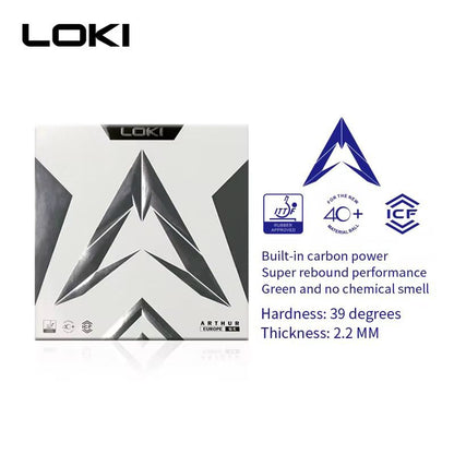 Loki Arthur Europe Diamond Table Tennis Rubber | ITTF Approved Professional Sticky Rubber with Carbon Cake Sponge for Spin, Speed & Control (39° Hardness, 2.2mm)