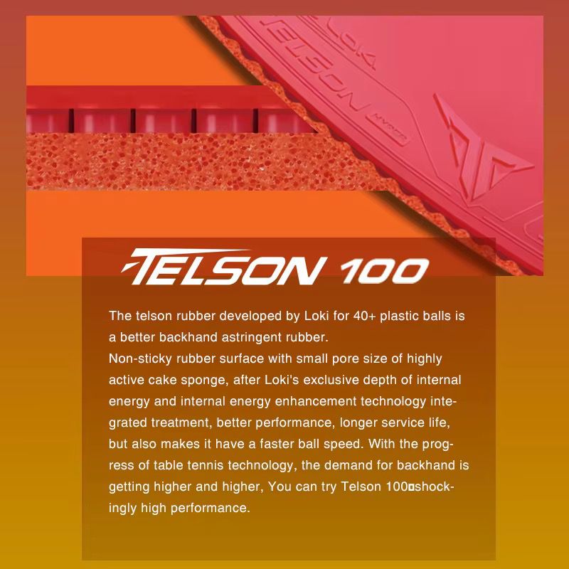 LOKI Telson 100 Table Tennis Rubber | Professional Backhand Rubber with High Speed, Spin & Control | ITTF Approved