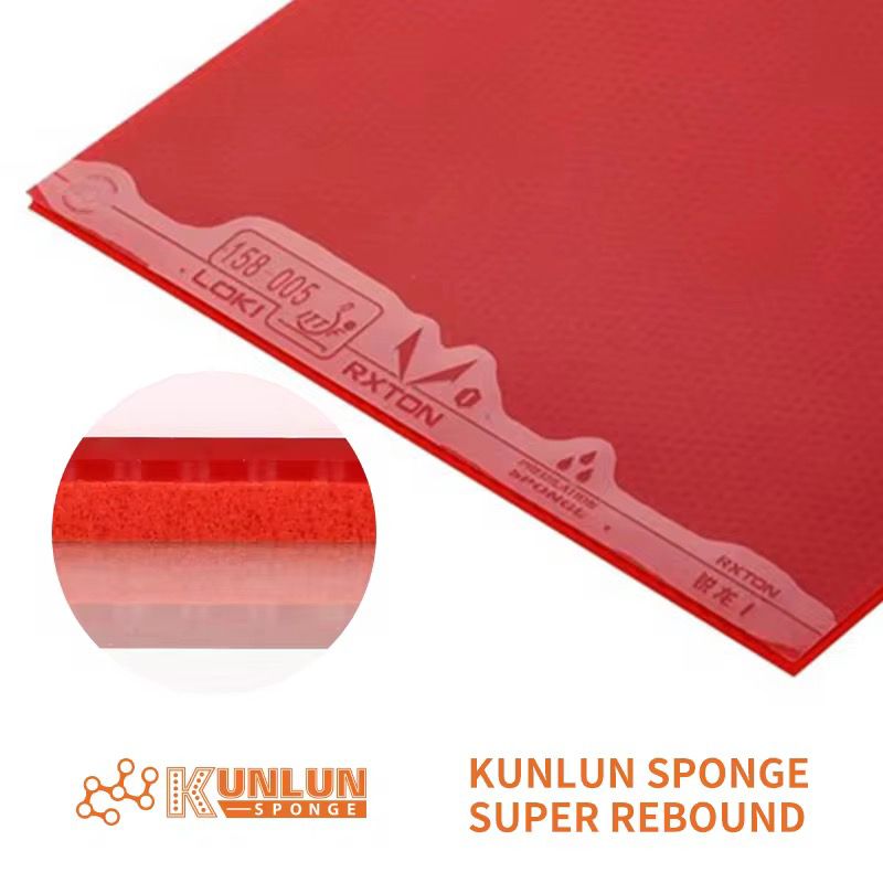 LOKI Rxton 1 Table Tennis Rubber – Sticky Topsheet with Kunlun Sponge | High Spin, Precision & Control (ITTF Approved)