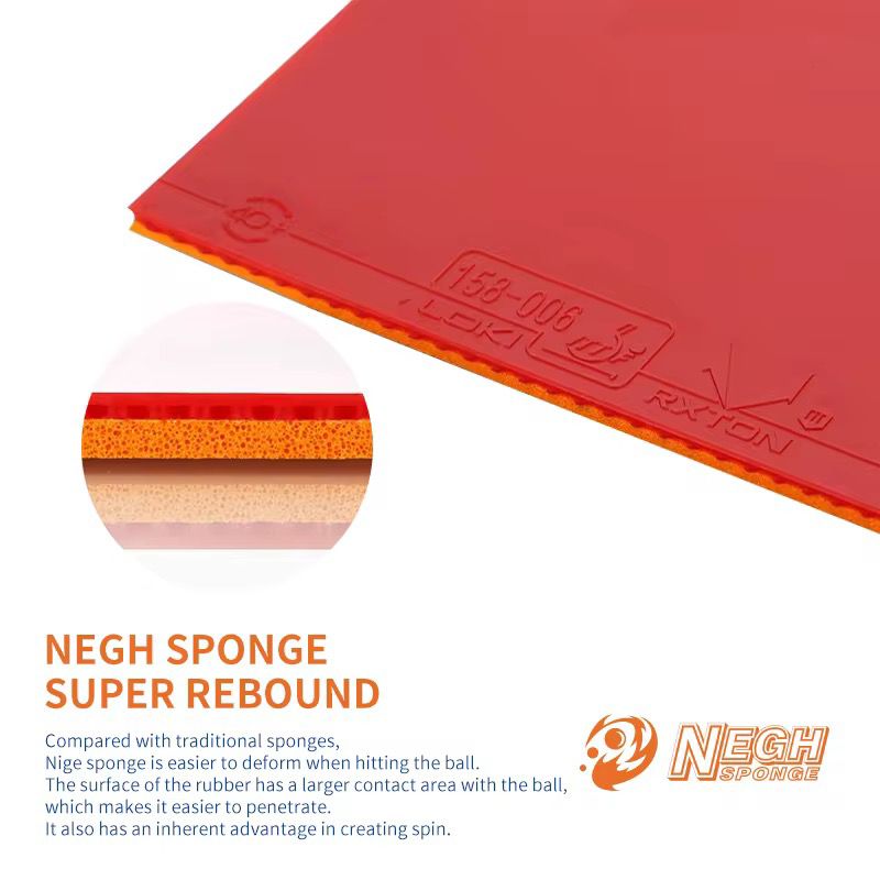 Loki Rxton 3 Table Tennis Rubber – Hyper Energy X & Negh Sponge Technology | High Spin, Speed & Control | ITTF Approved