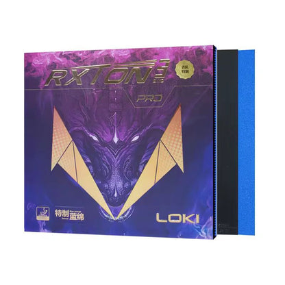 LOKI Rxton 3 Pro Blue Sponge Table Tennis Rubber – High Spin, Power & Precision (Black, 2.1mm, 40° Hardness)