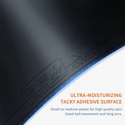 LOKI Rxton 3 Pro Blue Sponge Table Tennis Rubber – High Spin, Power & Precision (Black, 2.1mm, 40° Hardness)