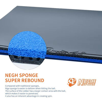 LOKI Rxton 3 Pro Blue Sponge Table Tennis Rubber – High Spin, Power & Precision (Black, 2.1mm, 40° Hardness)