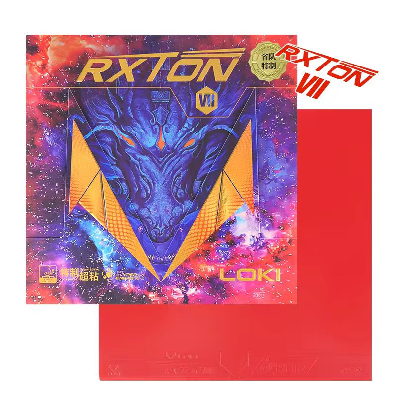 LOKI Rxton VII Table Tennis Rubber – High Speed & Spin, Kunlun Energy Sponge, Hyper Energy X Technology (Red/Black, ITTF Approved)