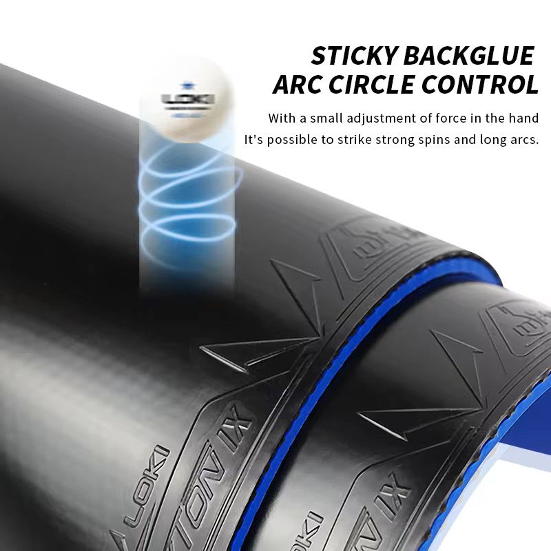 LOKI Rxton IX Table Tennis Rubber – Hyper Energy X Sponge, High Spin & Arc Control, Professional Ping Pong Rubber (Black, ITTF Approved)