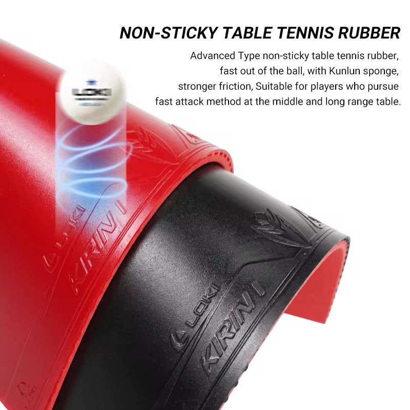 LOKI Kirin K1 Table Tennis Rubber (Non-Sticky, 37° Hardness, 2.1mm Sponge) – Fast Attack & Precision Control with Kunlun Sponge | ITTF Approved