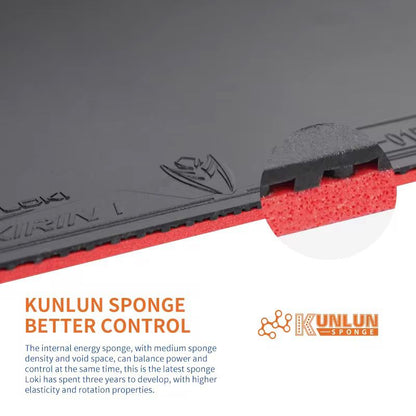 LOKI Kirin K1 Table Tennis Rubber (Non-Sticky, 37° Hardness, 2.1mm Sponge) – Fast Attack & Precision Control with Kunlun Sponge | ITTF Approved