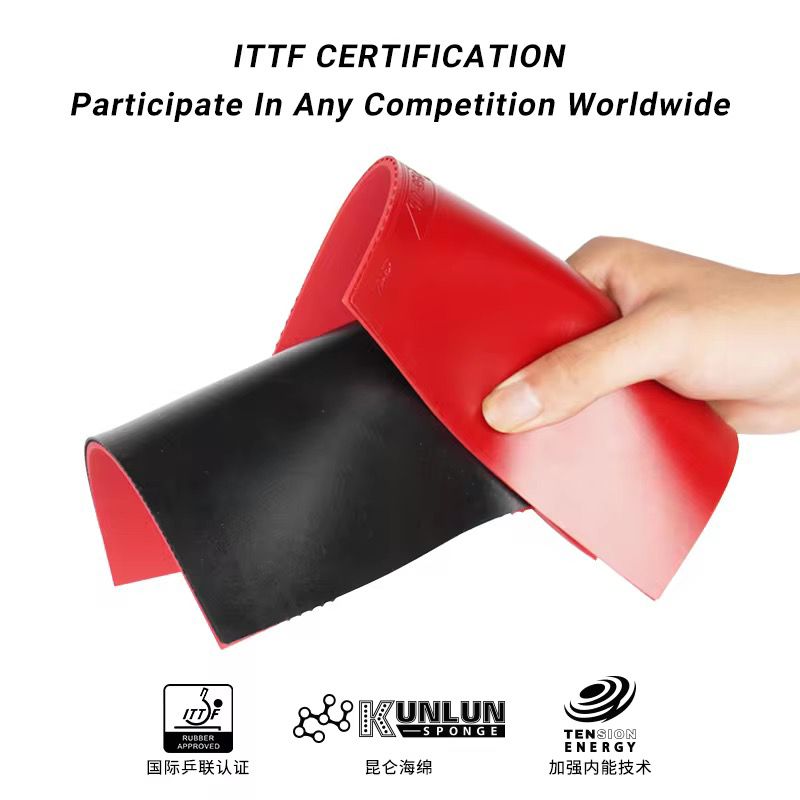 LOKI Kirin K1 Table Tennis Rubber (Non-Sticky, 37° Hardness, 2.1mm Sponge) – Fast Attack & Precision Control with Kunlun Sponge | ITTF Approved