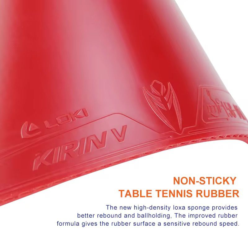 LOKI Kirin K5 Table Tennis Rubber (Non-Sticky, 37° Hardness, High Spin & Arc Control, ITTF Approved)