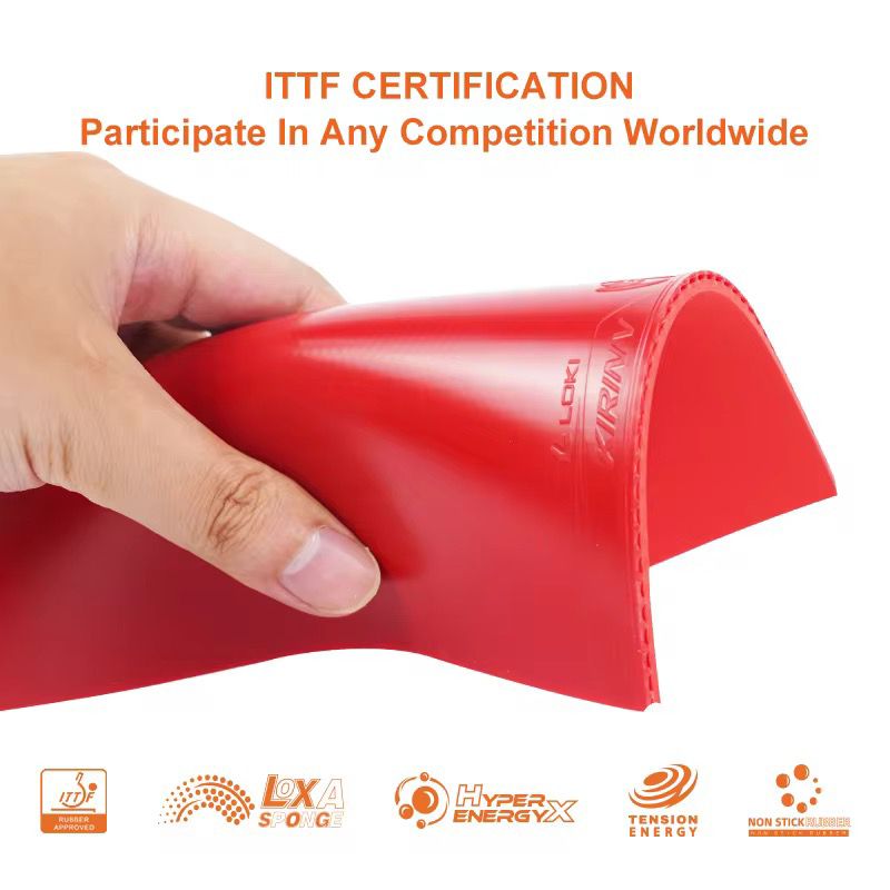 LOKI Kirin K5 Table Tennis Rubber (Non-Sticky, 37° Hardness, High Spin & Arc Control, ITTF Approved)