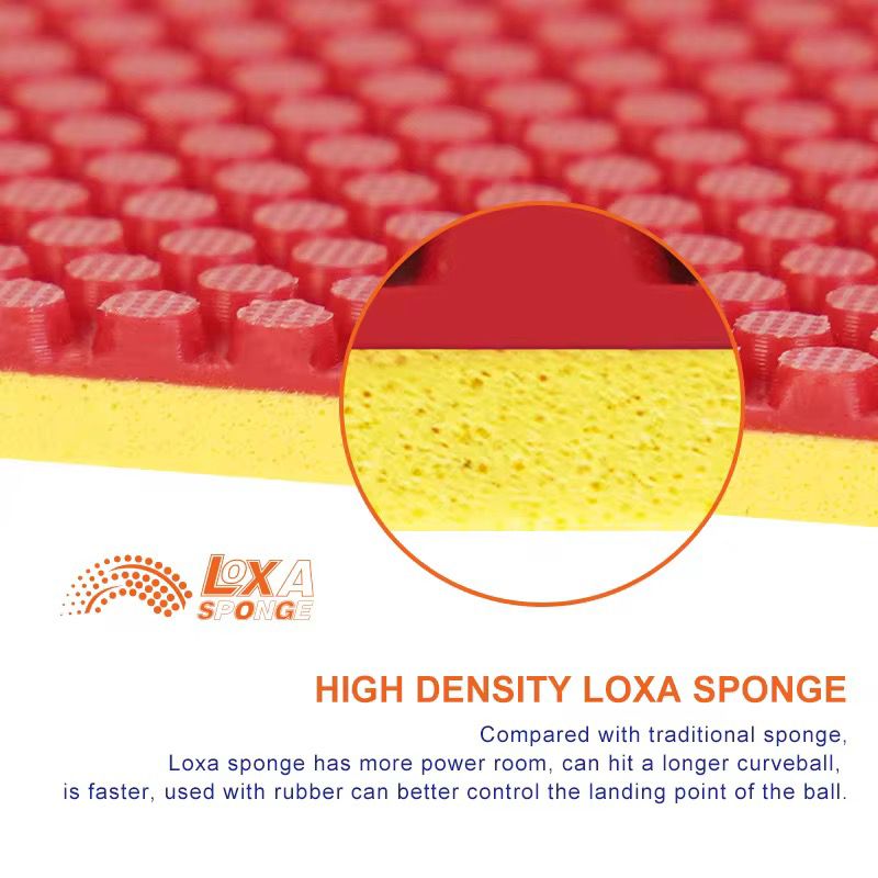 LOKI Kirin SP Short Pips Table Tennis Rubber – ITTF Approved, High-Speed Attack with LOXA Sponge (Red/Black, 2.1mm)