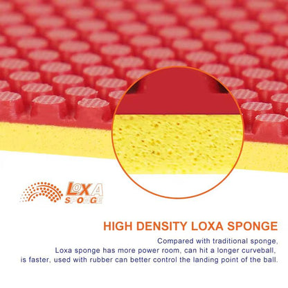 LOKI Kirin SP Short Pips Table Tennis Rubber – ITTF Approved, High-Speed Attack with LOXA Sponge (Red/Black, 2.1mm)