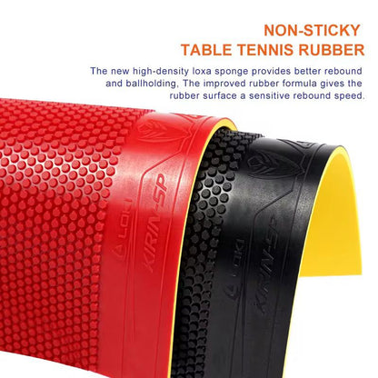 LOKI Kirin SP Short Pips Table Tennis Rubber – ITTF Approved, High-Speed Attack with LOXA Sponge (Red/Black, 2.1mm)