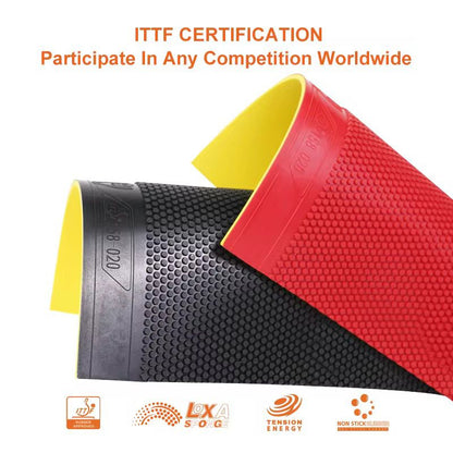 LOKI Kirin SP Short Pips Table Tennis Rubber – ITTF Approved, High-Speed Attack with LOXA Sponge (Red/Black, 2.1mm)