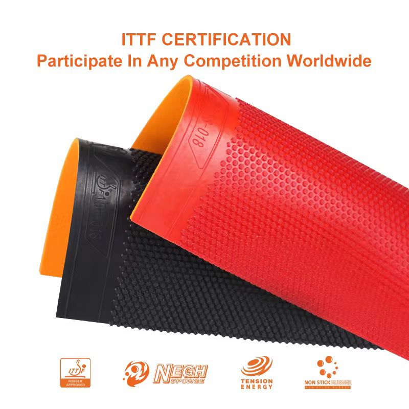 LOKI Kirin MP Table Tennis Rubber | High Elastic NEGH Sponge | ITTF Approved Pips-Out Rubber for Fast Attack & Spin Control | (Red/Black), 1.8mm