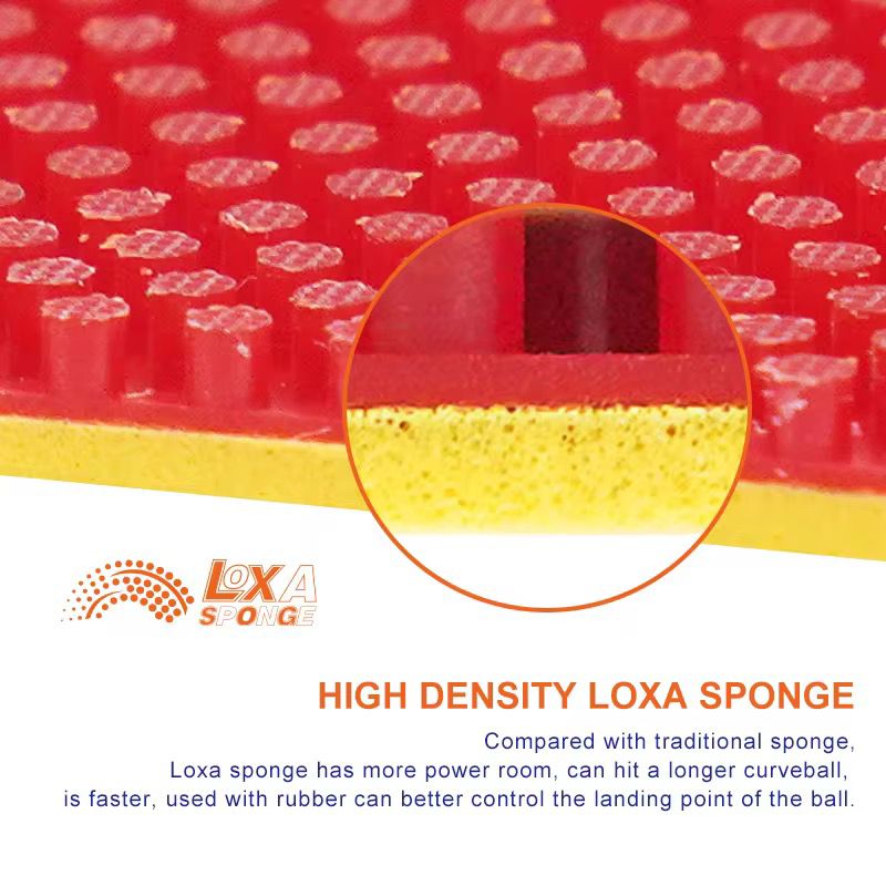 LOKI Kirin LP Long Pips Table Tennis Rubber – ITTF Approved Defensive Rubber for Maximum Control & Disturbance (1.0mm, Red/Black)