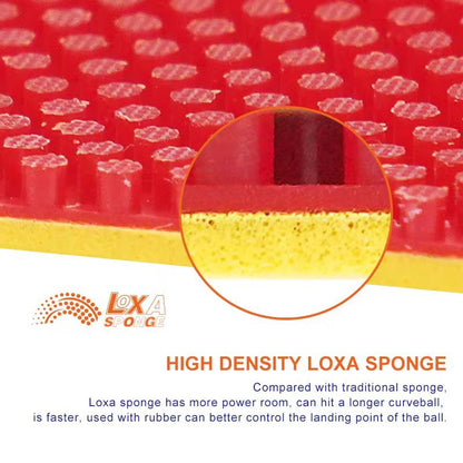 LOKI Kirin LP Long Pips Table Tennis Rubber – ITTF Approved Defensive Rubber for Maximum Control & Disturbance (1.0mm, Red/Black)