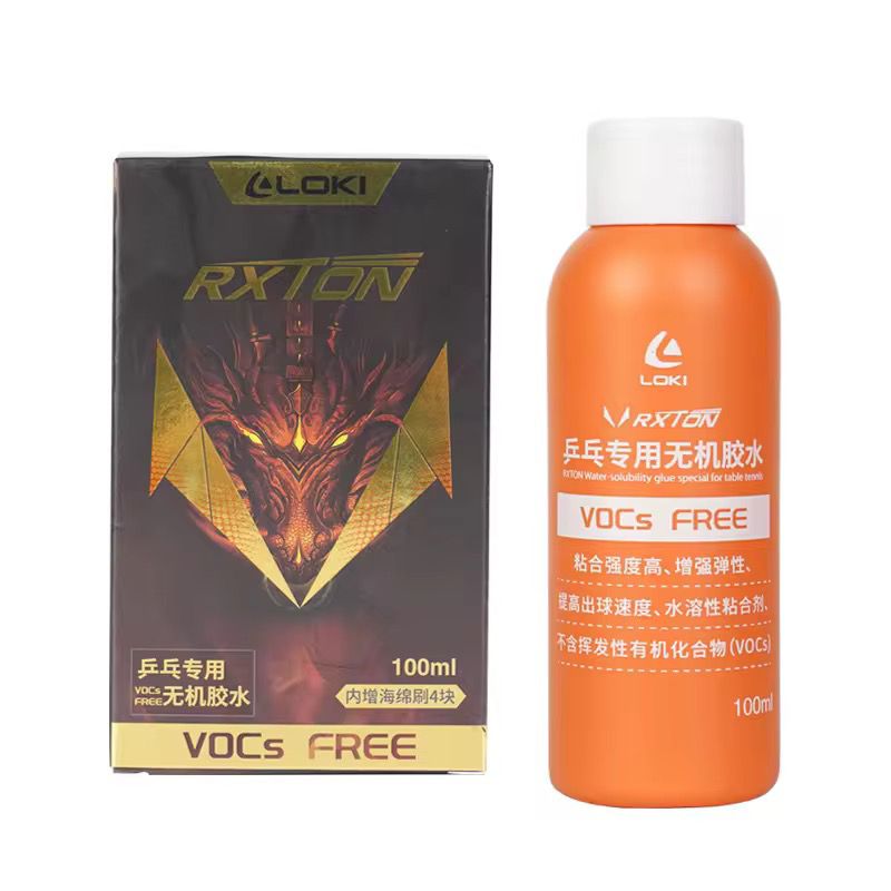 LOKI Rxton VOC-Free Table Tennis Inorganic Glue (100ml) | High Bond Strength, Elasticity & Safe Water-Based Adhesive with 4 Sponge Brushes